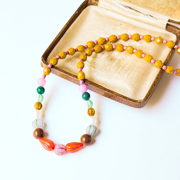 Fall Beaded Statement Necklace | Colorful Autumn Jewelry