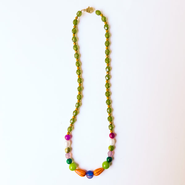 Early Fall Colorful Beaded Statement Necklace | Boho Jewelry