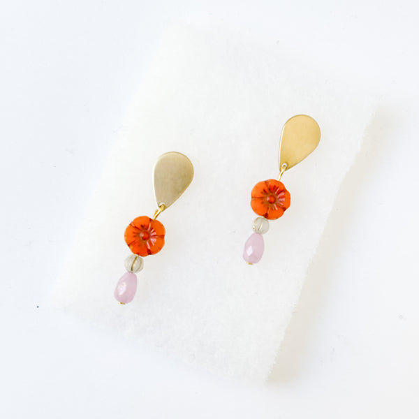 Romantic Flower Stud Earrings with Boho Charm for Winter