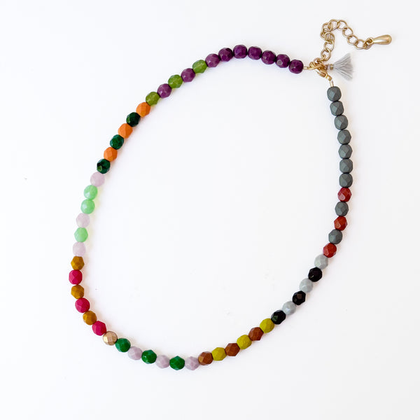 Colorful Beaded Necklace with Tassel