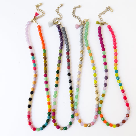 Colorful Beaded Necklace with Tassel