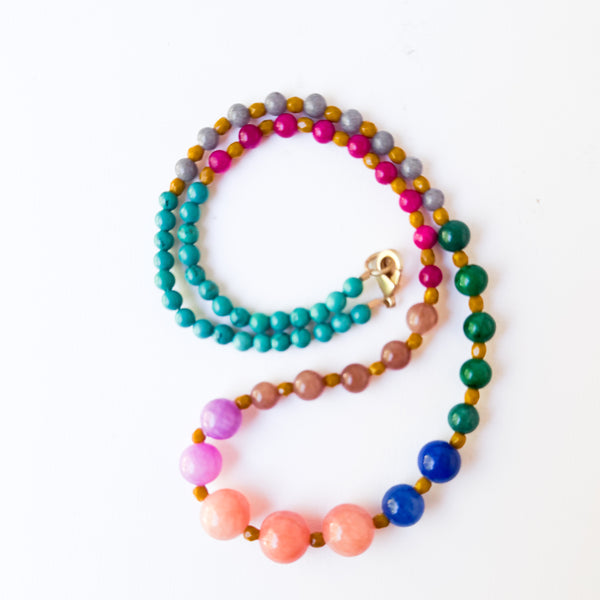 Colorful Statement Beaded Necklace – Multicolor Boho Jewelry