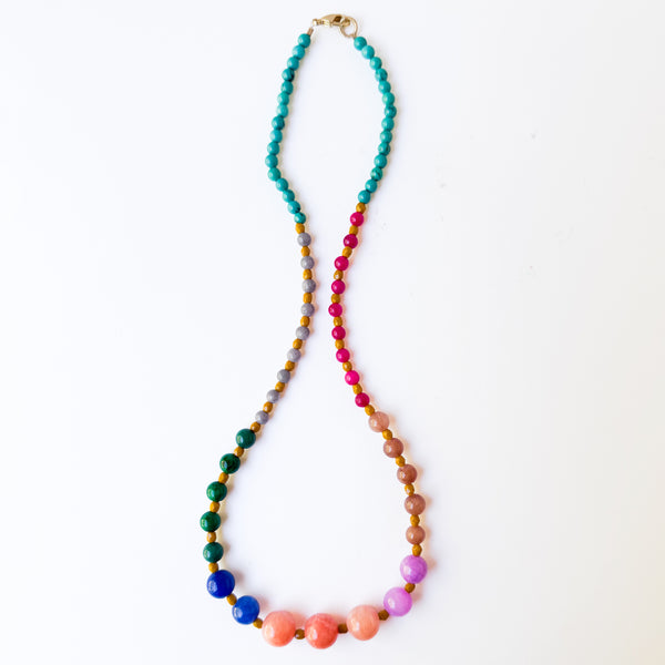 Colorful Statement Beaded Necklace – Multicolor Boho Jewelry