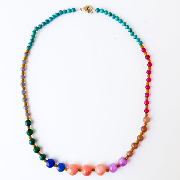 Colorful Statement Beaded Necklace – Multicolor Boho Jewelry