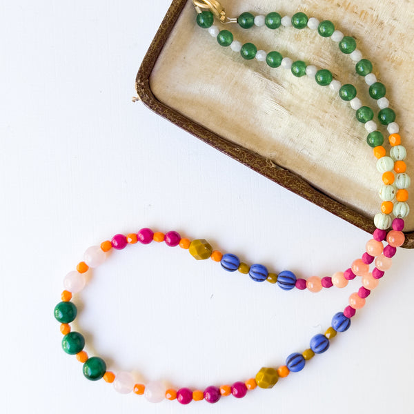 Delicate Colorful Beaded Necklace – Multicolor Boho Jewelry