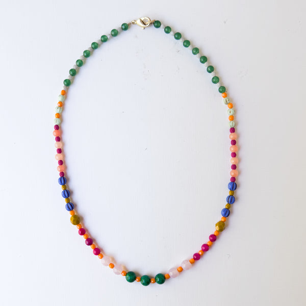 Delicate Colorful Beaded Necklace – Multicolor Boho Jewelry