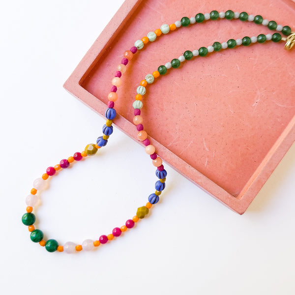 Delicate Colorful Beaded Necklace – Multicolor Boho Jewelry