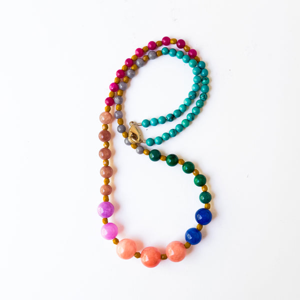 Colorful Statement Beaded Necklace – Multicolor Boho Jewelry