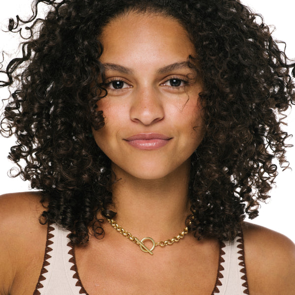 Thick Rolo Gold Chain Necklace With Toggle