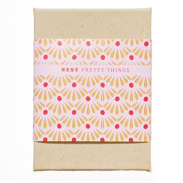 Tiny Gold Minimal Chevron Earrings With Pink Glass Drop