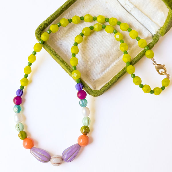 Colorful Beaded Statement Necklace | Freshwater Pearl