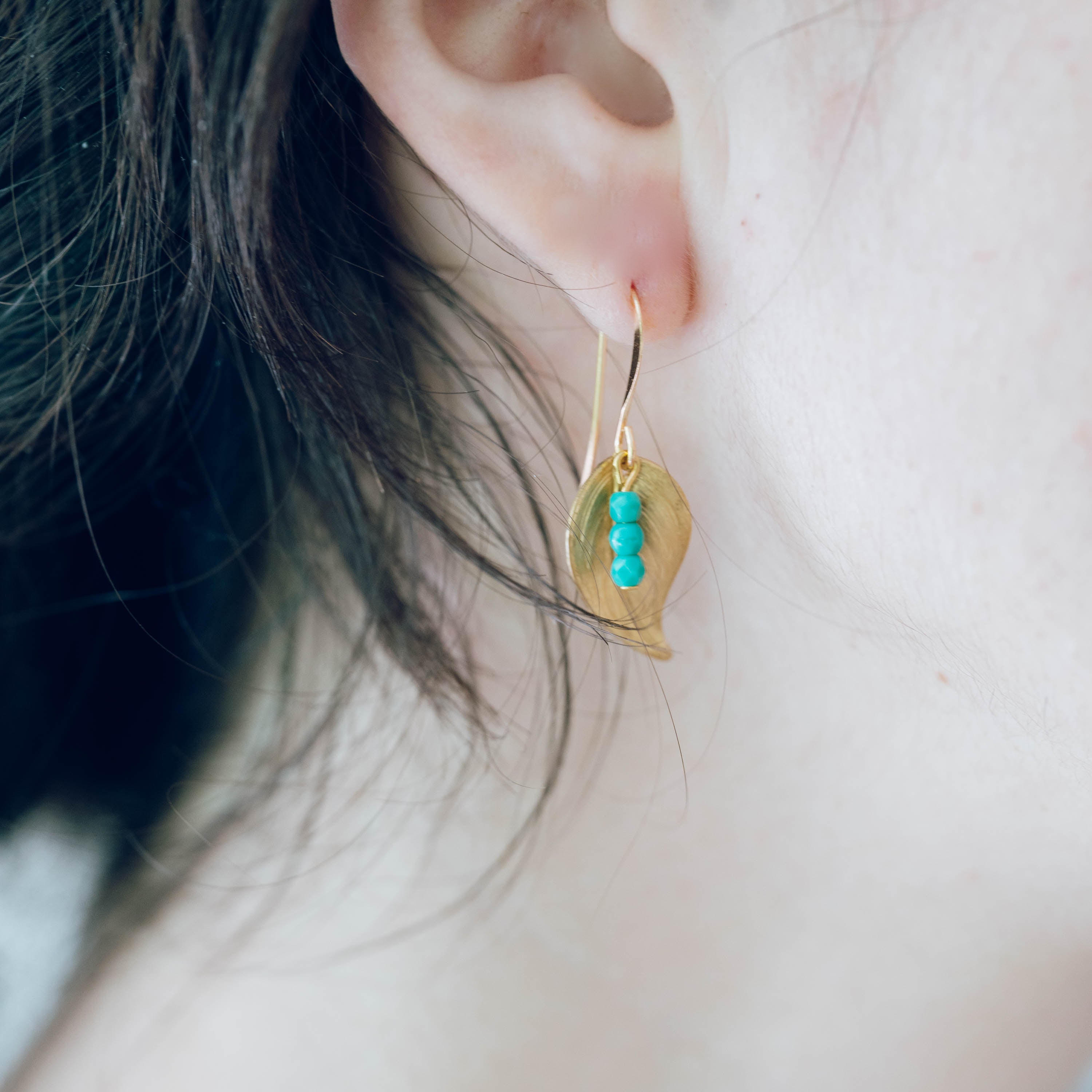 Long Enamel Earrings | Turquoise Patina | angels hoch