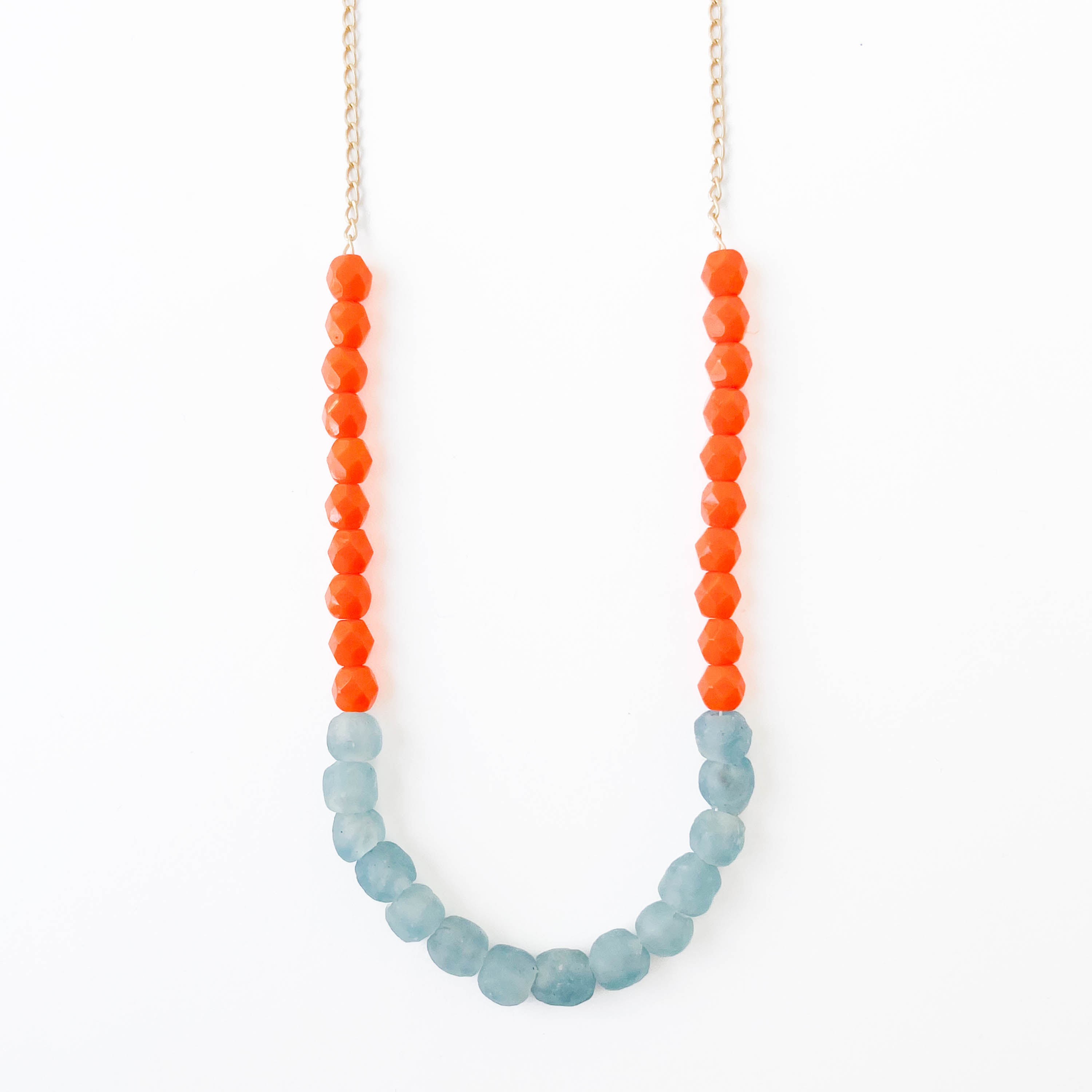 An Orange Recycled Glass Bead Necklace – LFrank