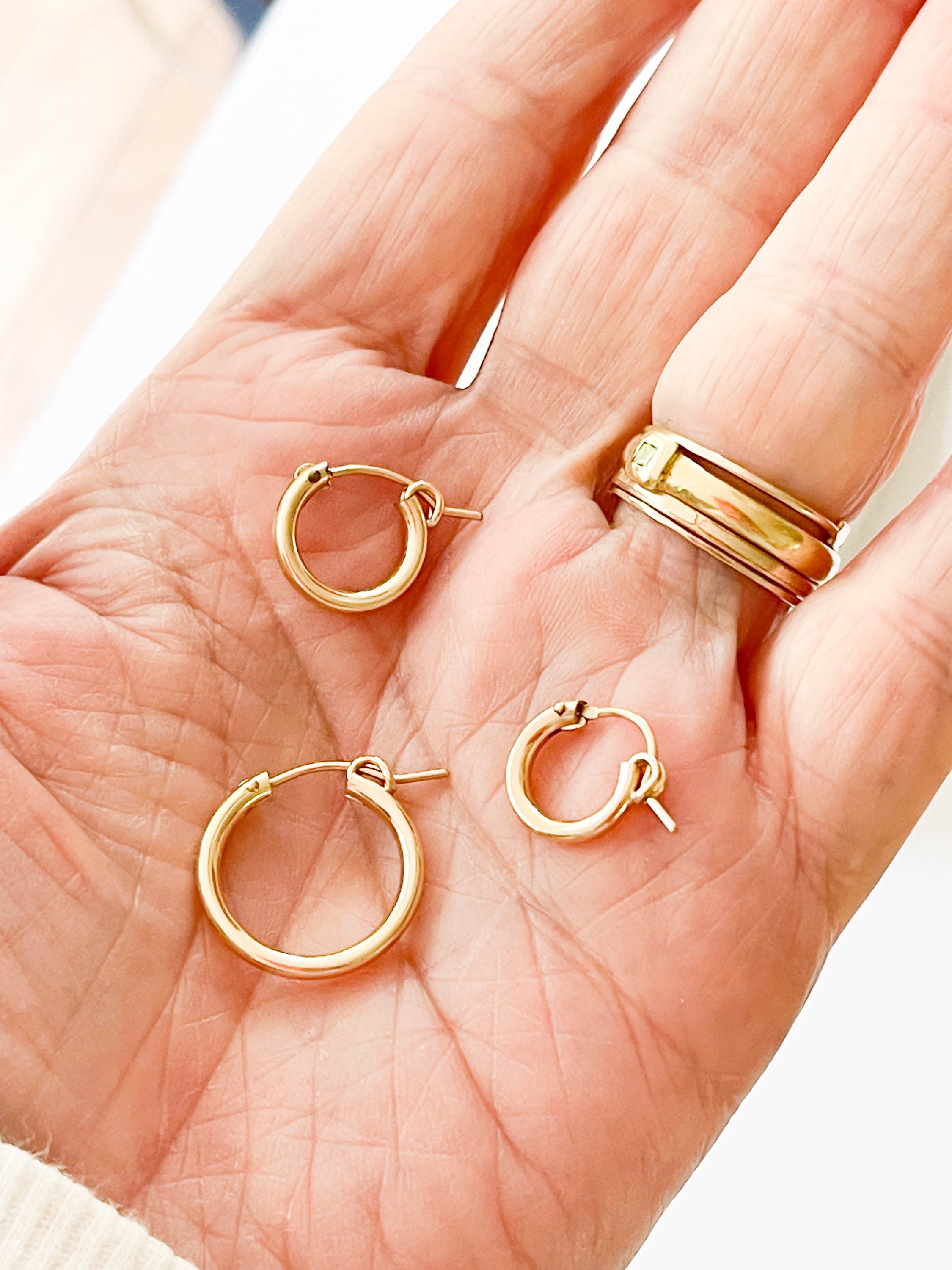 Nest Brushed Gold Huggie Hoop Earrings