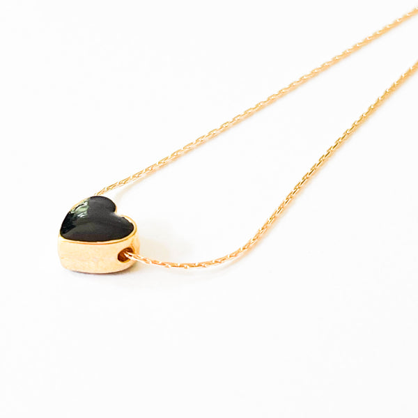 Black Heart Gold Filled Necklace