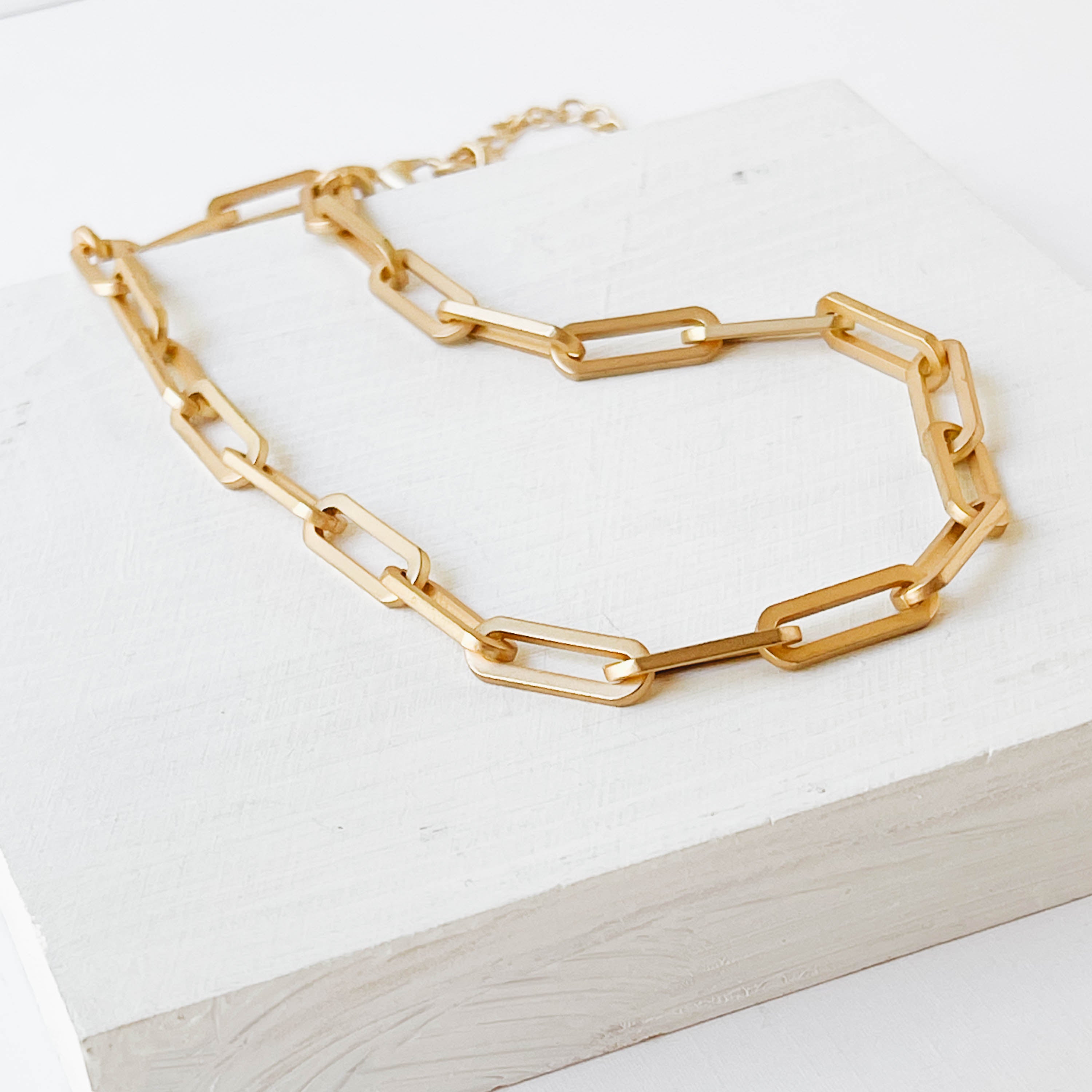 Women's 24k Gold Plated Paperclip Chain Link Necklace – Eye Candy Los  Angeles