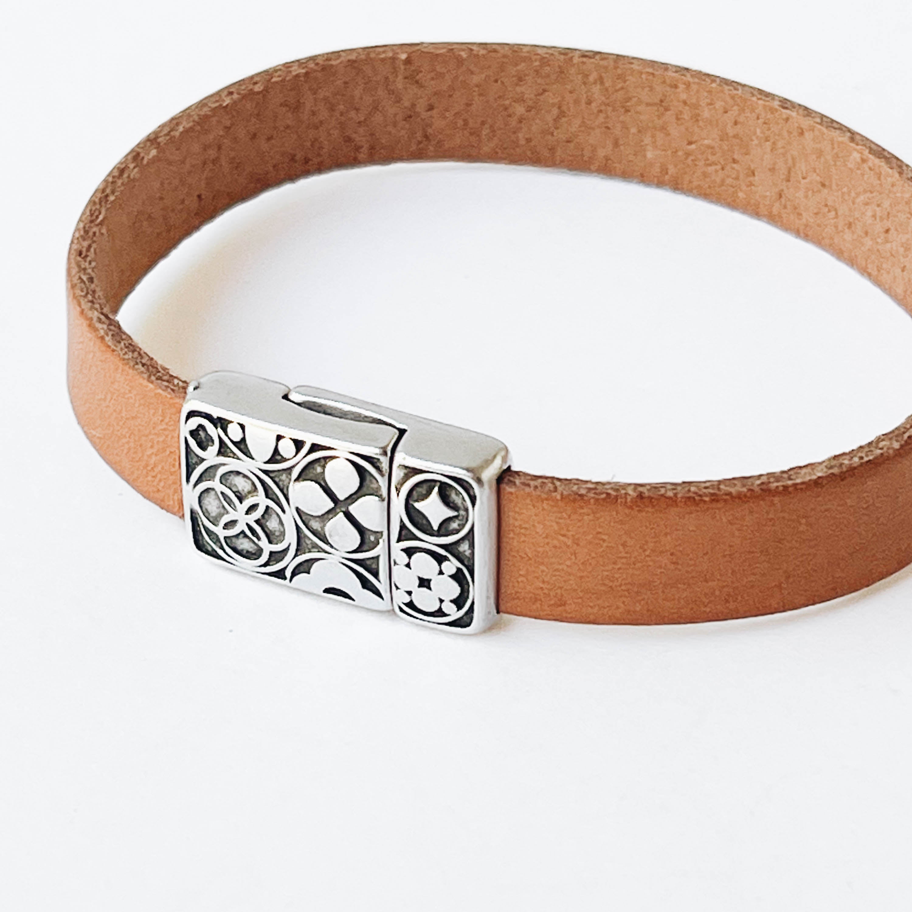 Diamond button leather bracelet – abigailheche