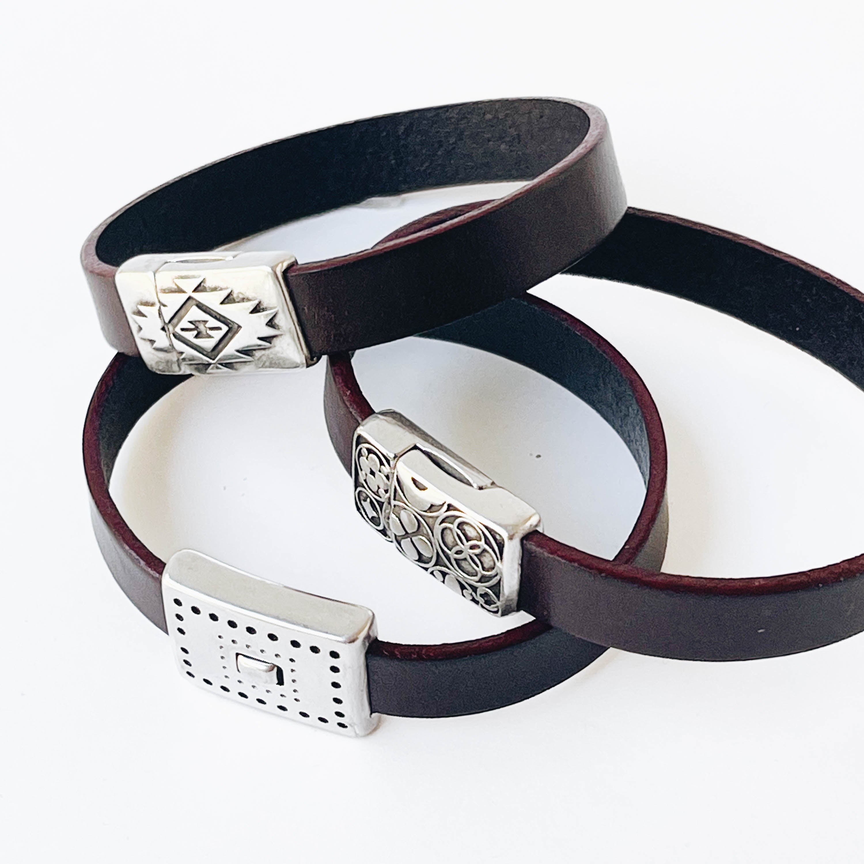 Leather Bracelet with Magnetic Gold Plated Clasp - Nest Pretty Things