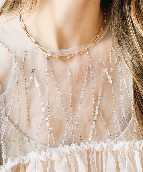 Chunky Adjustable Gold Paperclip Chain necklace