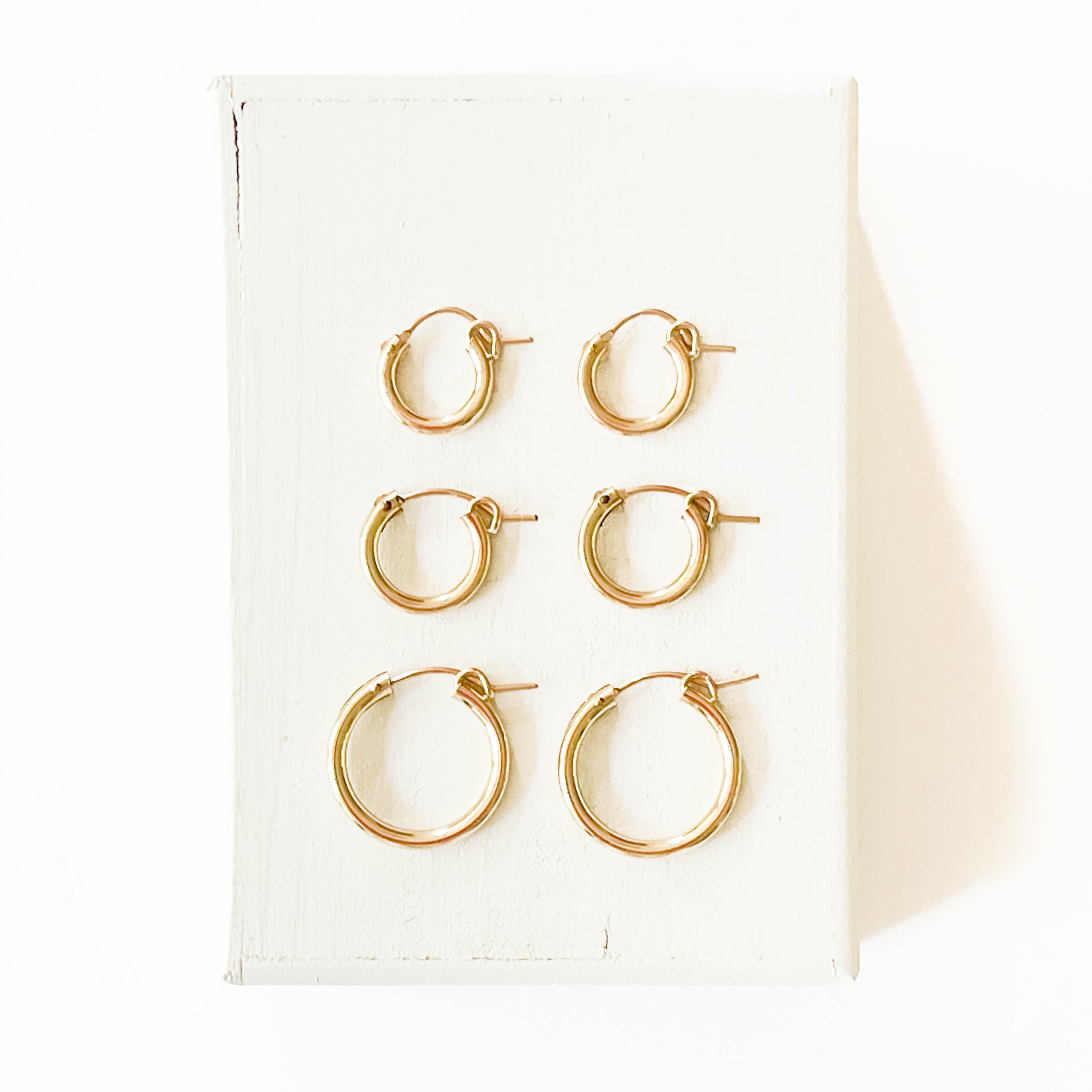 Nest Brushed Gold Huggie Hoop Earrings