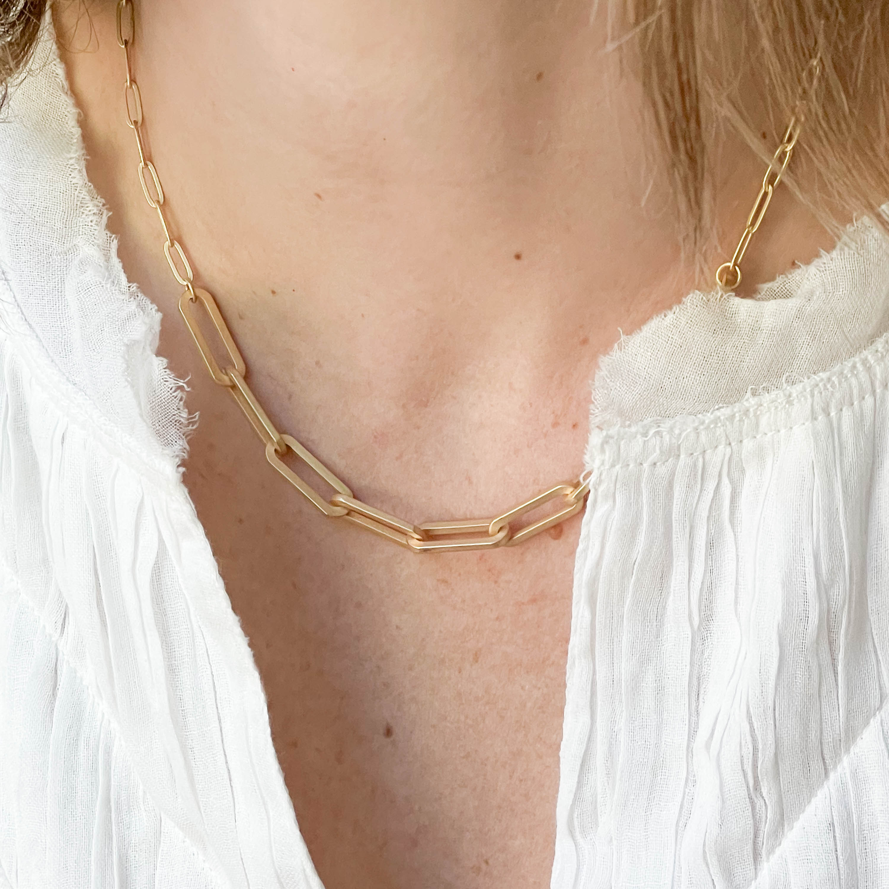 Gold Chunky Paperclip Necklace | Matea – Ivys Attic Jewellery