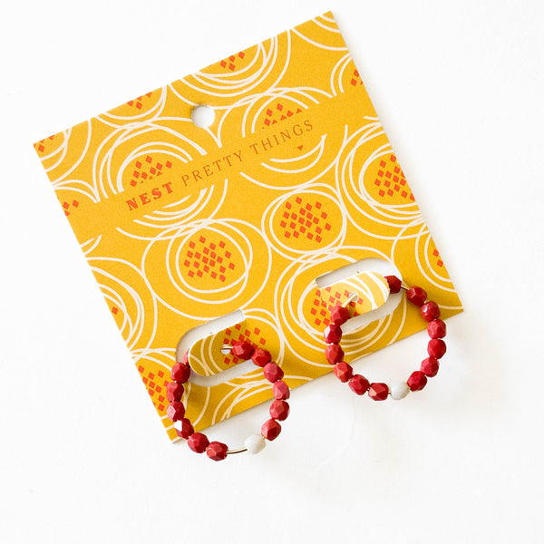 Small Colorful Gold Filled Hoops with Beads