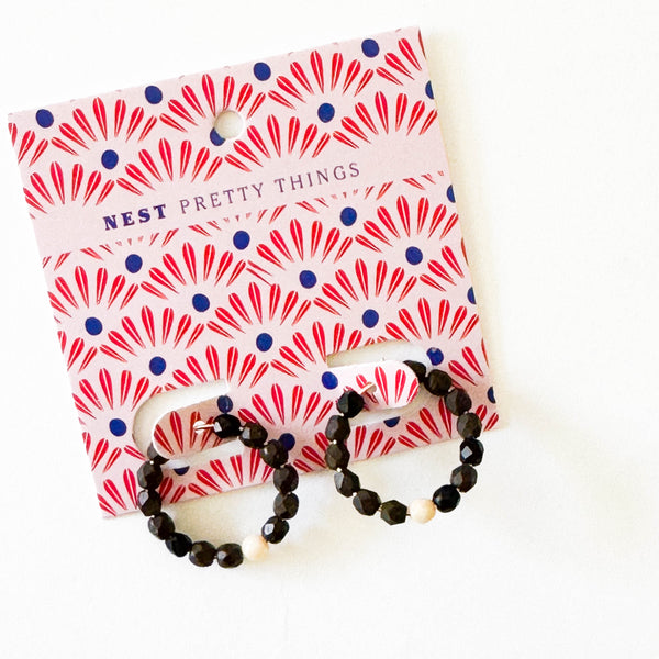 Small Colorful Gold Filled Hoops with Beads