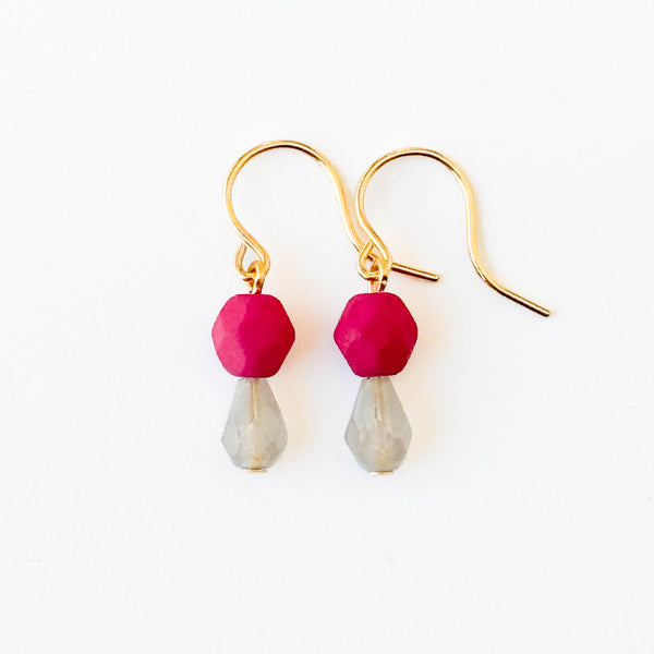 Tiny Color Drop Earrings