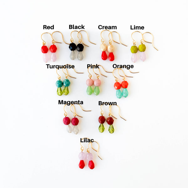 Tiny Color Drop Earrings