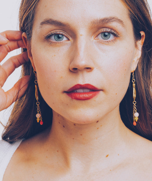 Long Hand Charm Earrings