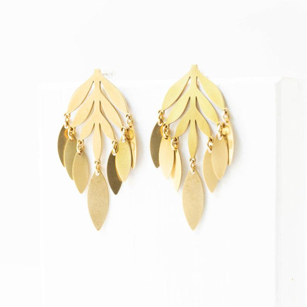 Botanical leaf Stud Earrings