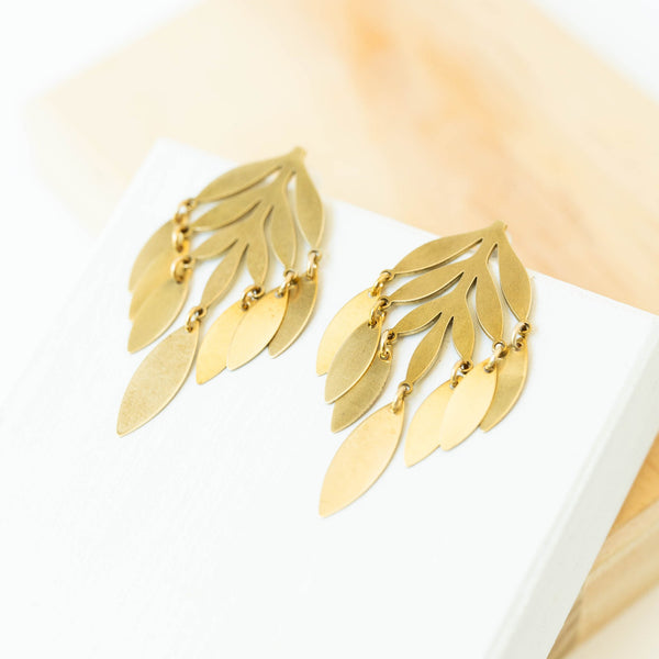 Botanical leaf Stud Earrings