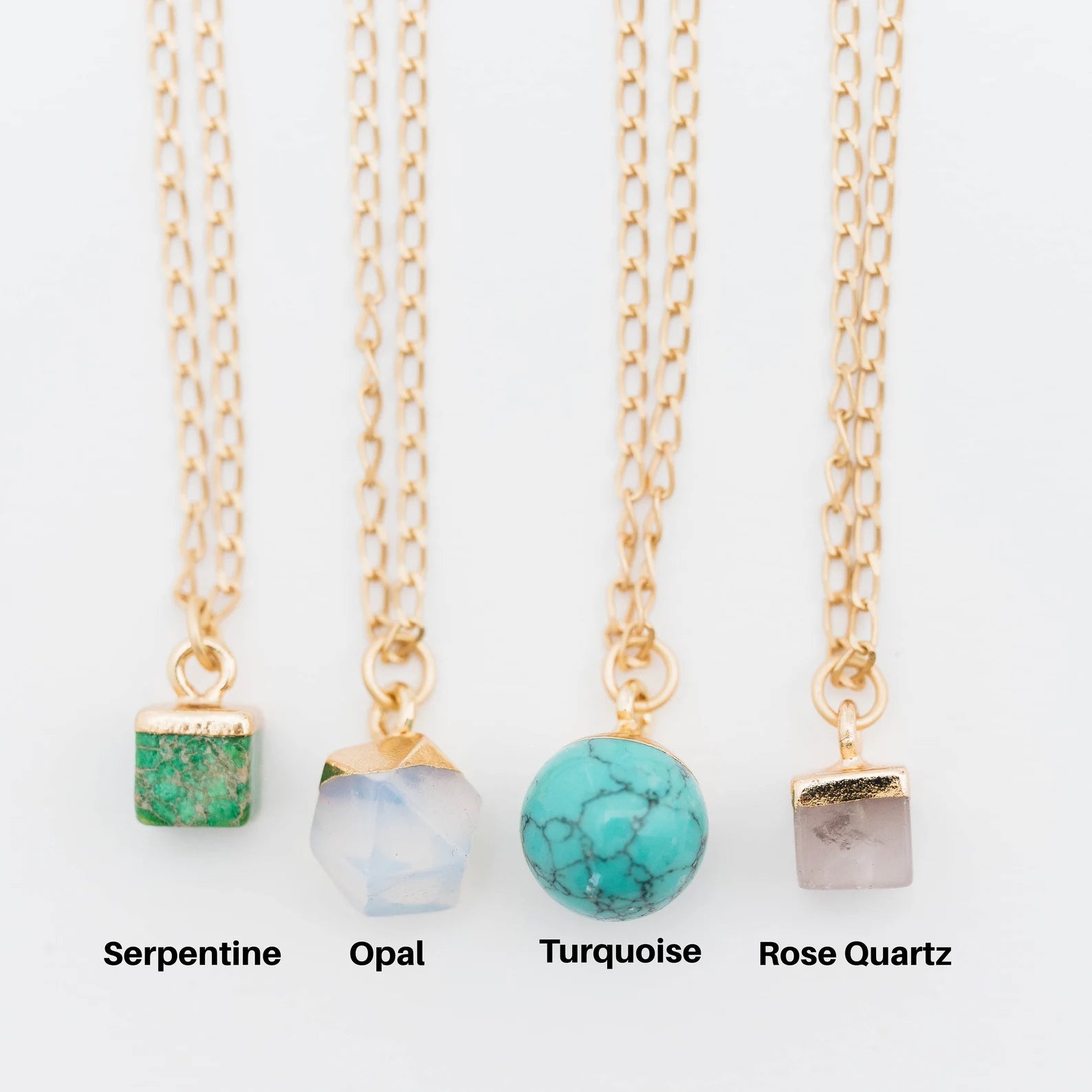 Dainty Gemstone Charm Necklace