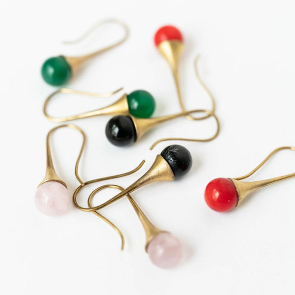 Gemstone Teardrop Earrings