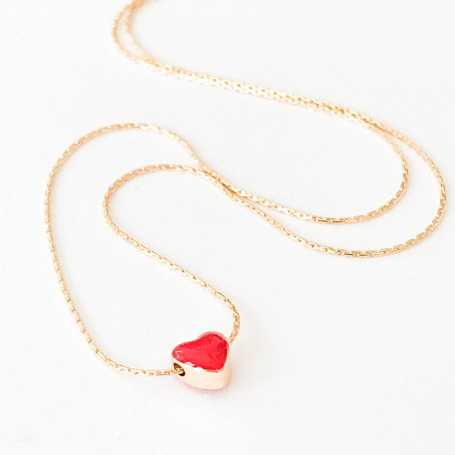 Red Heart Gold Filled Necklace Nest Pretty Things