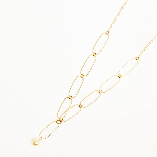 Paperclip and Pearl Necklace