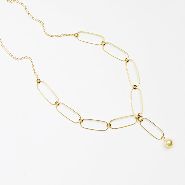 Paperclip and Pearl Necklace