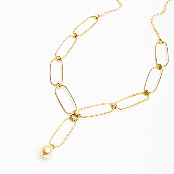 Paperclip and Pearl Necklace