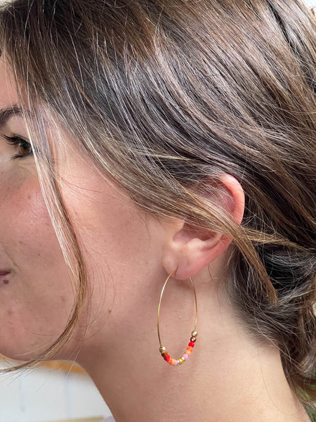 Big Beaded Hoops