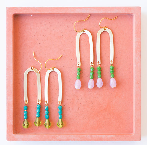 Long Arch Beaded Earrings