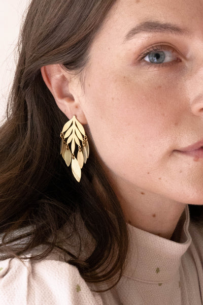 Botanical leaf Stud Earrings - Nest Pretty Things