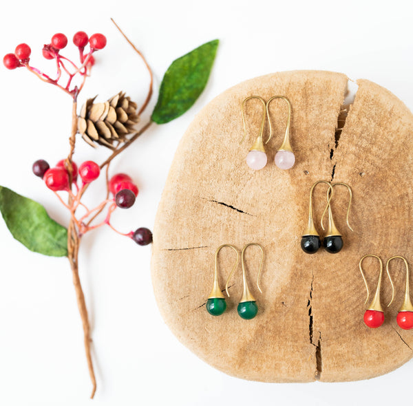 Gemstone Teardrop Earrings