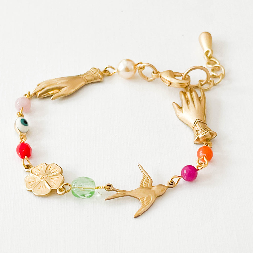 Mint & Lily Dainty Evil Eye Charm Bracelet